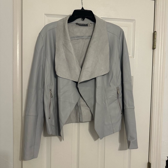 bagatelle Jackets & Blazers - Bagatelle Light Gray Faux Leather Jacket